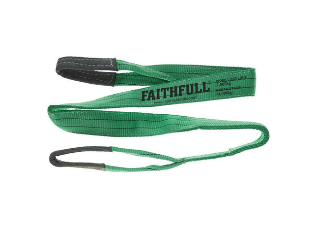 Faithfull Lifting Sling Green 2 Tonne 60mm x 2m Faithfull - RockBottom Northampton