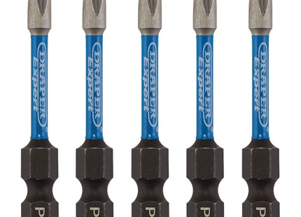 Draper Expert Cross Slot/PH Type Impact Screwdriver Bits, No.1 x 50mm, 1/4" Hex Draper - Town Tools 