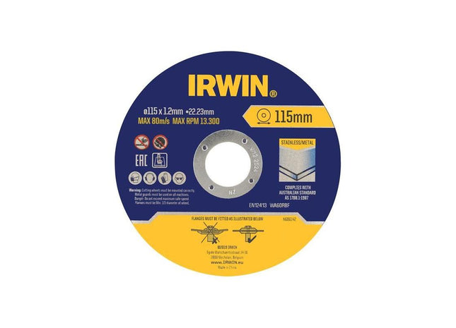 Irwin® Metal Cutting Disc 115 x 1.2 x 22.2mm Tin of 10 IRWIN® - RockBottom Northampton