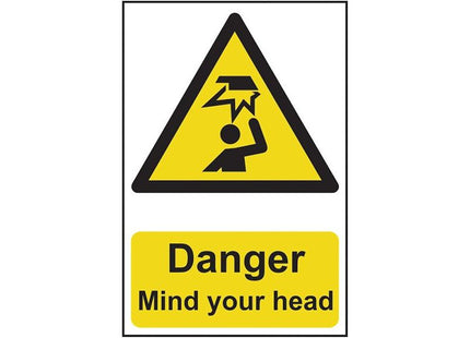 Scan Danger Mind Your Head - PVC Sign 200 x 300mm Scan - RockBottom Nothampton