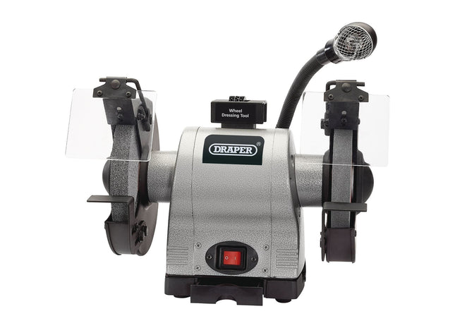 Draper Heavy Duty Bench Grinder with Worklight, 200mm, 550W 05097 Draper - Town Tools 