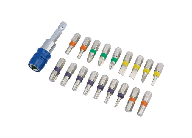 Draper Coloured Screwdriver Bit Set (19 Piece) 82402 Draper - Town Tools 