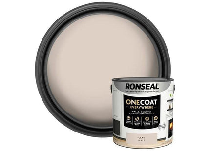 Ronseal One Coat Everywhere Interior Paint Clay Matt 2.5 litre Ronseal - RockBottom Nothampton