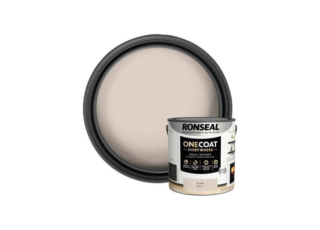 Ronseal One Coat Everywhere Interior Paint Clay Matt 2.5 litre Ronseal - RockBottom Nothampton