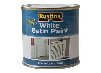Rustins Quick Dry White Satin Paint 250ml Rustins - RockBottom Nothampton