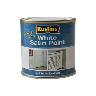 Rustins Quick Dry White Satin Paint 250ml Rustins - RockBottom Nothampton