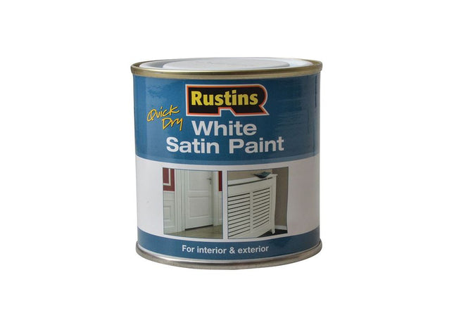 Rustins Quick Dry White Satin Paint 250ml Rustins - RockBottom Nothampton