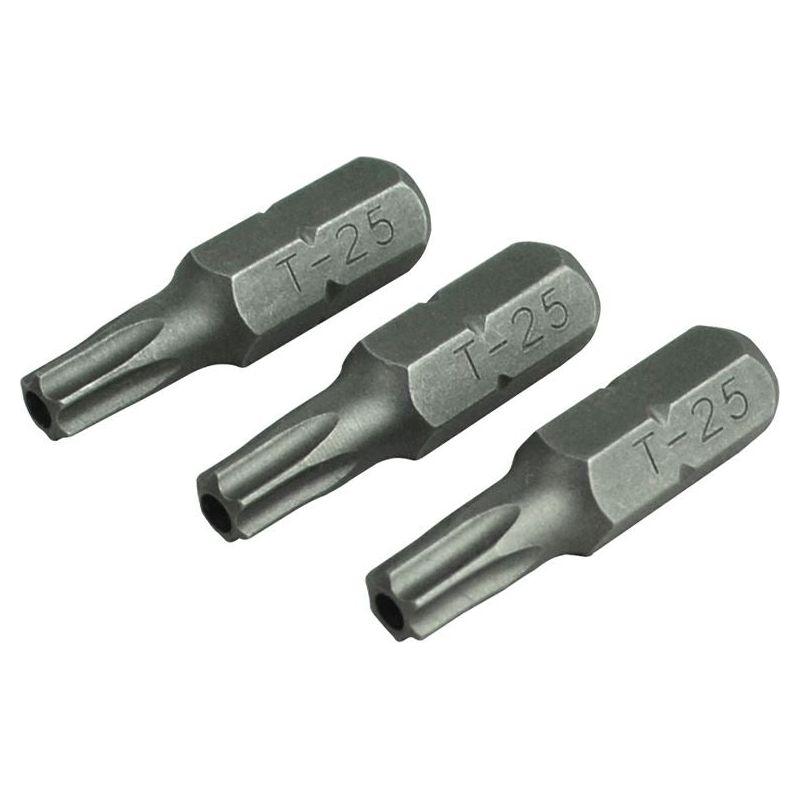 Faithfull Security S2 Grade Steel Screwdriver Bits T25S x 25mm (Pack 3) Faithfull - RockBottom Northampton