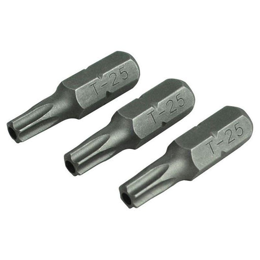 Faithfull Security S2 Grade Steel Screwdriver Bits T25S x 25mm (Pack 3) Faithfull - RockBottom Northampton