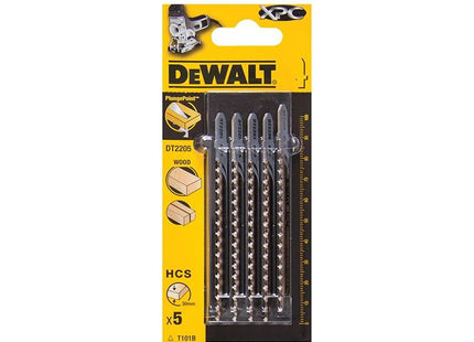 Dewalt Power Tools XPC HCS Wood Jigsaw Blades Pack of 5 T101B DeWALT Power Tools - RockBottom Northampton