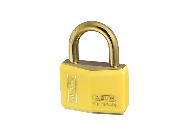 Abus Mechanical T84MB/40mm Yellow Rustproof Padlock Keyed Alike 8402 ABUS Mechanical - RockBottom Northampton 