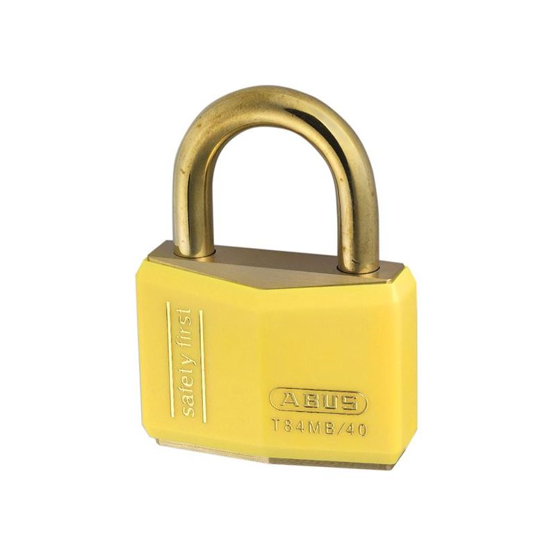 Abus Mechanical T84MB/40mm Yellow Rustproof Padlock Keyed Alike 8402 ABUS Mechanical - RockBottom Northampton 
