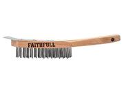 Faithfull Heavy-Duty Scratch Brush with Scraper - 4 Row Faithfull - RockBottom Northampton
