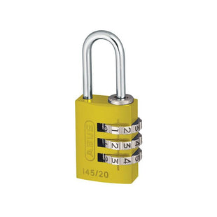 Abus Mechanical 145/20 20mm Aluminium Combination Padlock Yellow 46572 ABUS Mechanical - RockBottom Northampton 