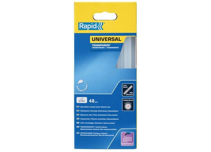 Rapid Universal Glue Sticks, Transparent 12 x 190mm (Pack 48) Rapid - RockBottom Nothampton