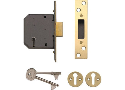 Yale Locks PM552 5 Lever Mortice Deadlock 80mm 3in Polished Brass Yale Locks - RockBottom Northampton