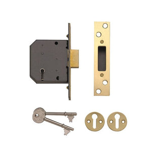 Yale Locks PM552 5 Lever Mortice Deadlock 80mm 3in Polished Brass Yale Locks - RockBottom Northampton