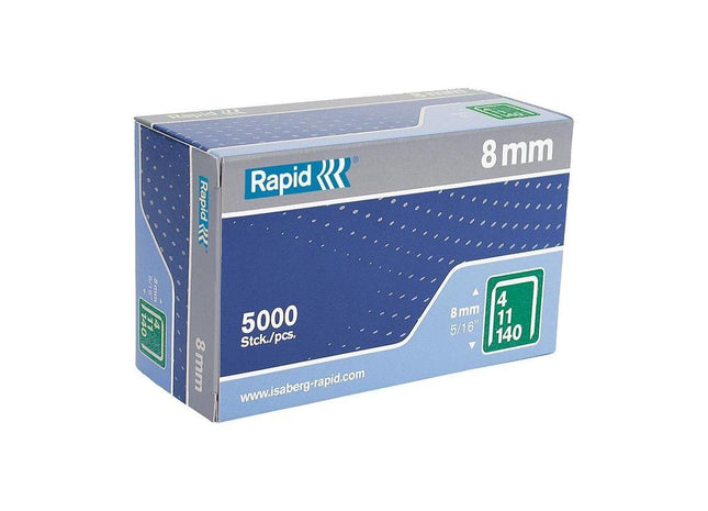 Rapid 140/8 8mm Galvanised Staples (Box 5000) Rapid - RockBottom Nothampton