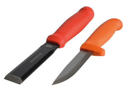 Hultafors Chisel EDC 25mm & Craftsmen's Knife HVK in a Double Holster Hultafors - RockBottom Northampton