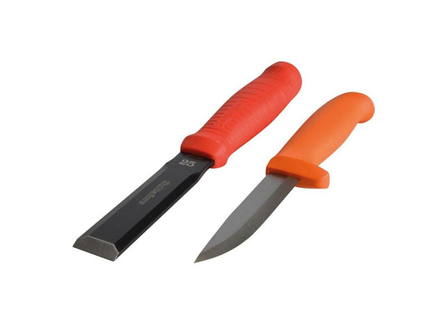 Hultafors Chisel EDC 25mm & Craftsmen's Knife HVK in a Double Holster Hultafors - RockBottom Northampton