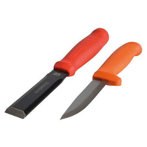 Hultafors Chisel EDC 25mm & Craftsmen's Knife HVK in a Double Holster Hultafors - RockBottom Northampton