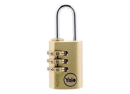 Yale Locks Brass Combination Padlock 22mm Yale Locks - RockBottom Northampton