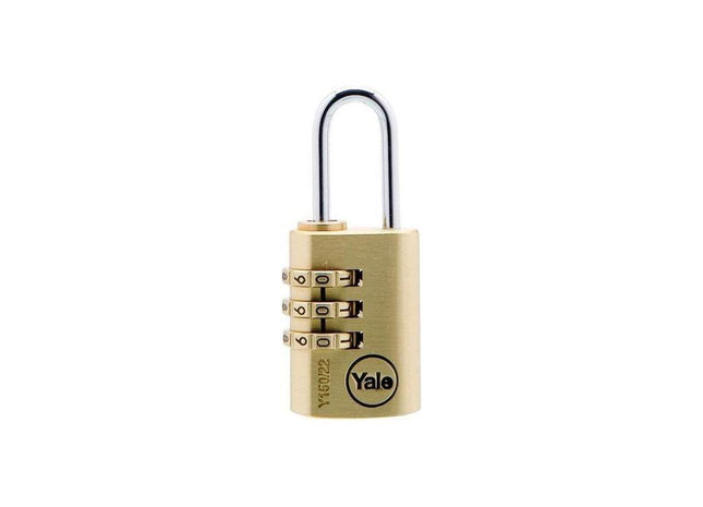 Yale Locks Brass Combination Padlock 22mm Yale Locks - RockBottom Northampton