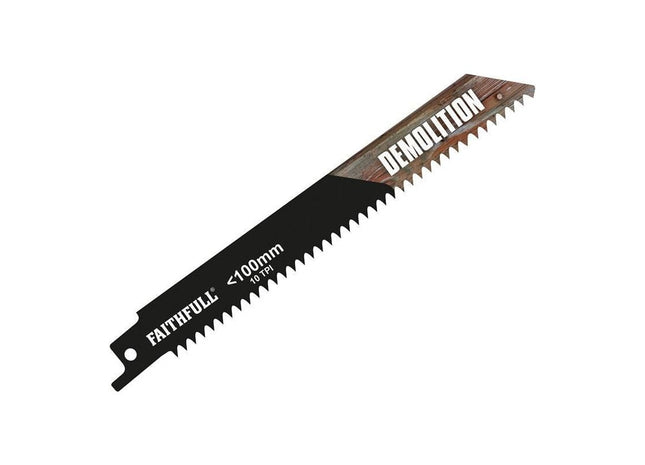 Faithfull S922HF Bi-Metal Sabre Saw Blade Demolition 150mm 10 TPI (Pack 5) Faithfull - RockBottom Northampton