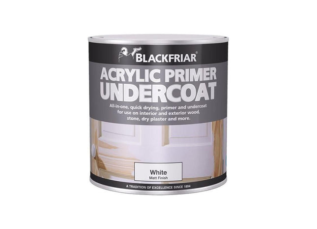 Blackfriar Quick Drying Acrylic Primer Undercoat White 1 litre Blackfriar - RockBottom Northampton