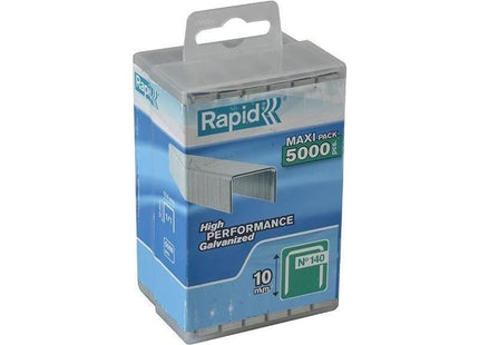 Rapid 140/10 10mm Galvanised Staples (Poly Pack 5000) Rapid - RockBottom Nothampton