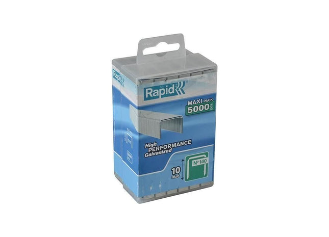 Rapid 140/10 10mm Galvanised Staples (Poly Pack 5000) Rapid - RockBottom Nothampton