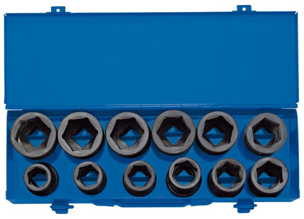 Draper Combined MM/AF Impact Socket Set in Metal Case, 3/4" Sq. Dr. (12 Piece) Draper - Town Tools 