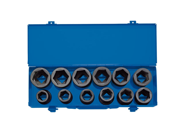 Draper Combined MM/AF Impact Socket Set in Metal Case, 3/4" Sq. Dr. (12 Piece) Draper - Town Tools 