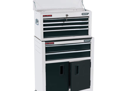 Draper Combined Roller Cabinet and Tool Chest, 6 Drawer, 24", White 19576 Draper - Town Tools 