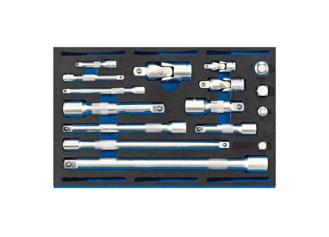 Draper Extension Bar, Universal Joints and Socket Convertor Set 1/4 Drawer EVA I Draper - Town Tools 