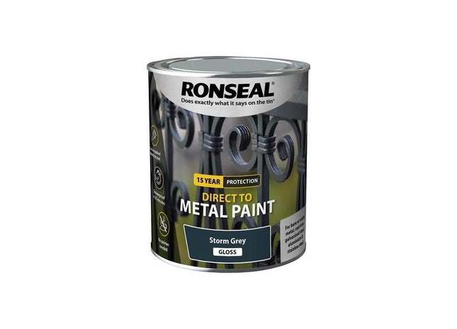 Ronseal Direct to Metal Paint Storm Grey Gloss 750ml Ronseal - RockBottom Nothampton