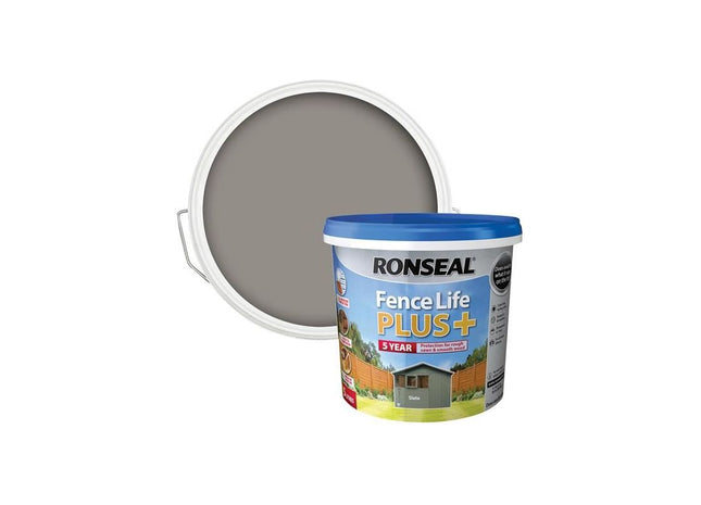 Ronseal Fence Life Plus+ Slate 5 litre Ronseal - RockBottom Nothampton