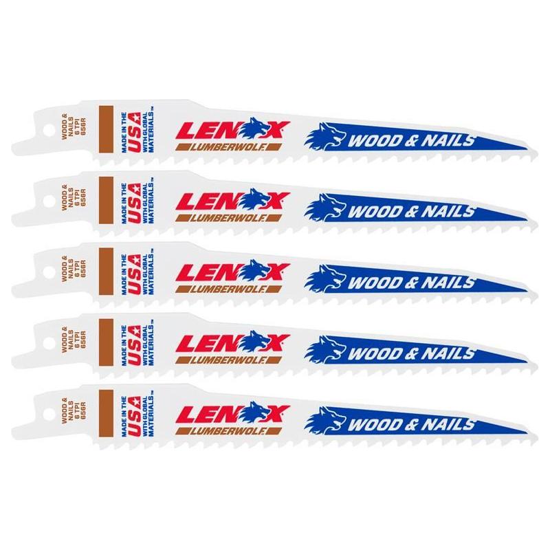 Lenox LumberWolf Reciprocating Saw Blade 152 x 19 x 1.3mm 6 TPI (Pack 5) LENOX - RockBottom Northampton