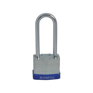 Faithfull Laminated Steel Padlock 40mm Long Shackle 3 Keys Faithfull - RockBottom Northampton