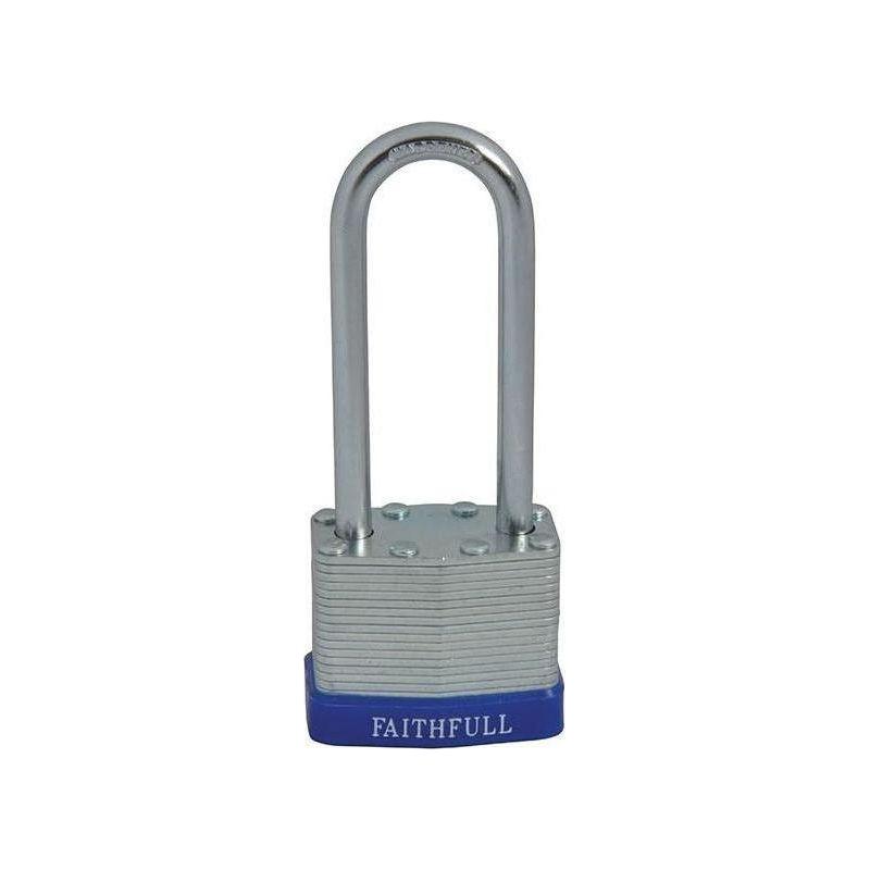 Faithfull Laminated Steel Padlock 40mm Long Shackle 3 Keys Faithfull - RockBottom Northampton