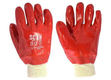 Scan PVC Knitwrist Gloves - L (Size 9) Scan - RockBottom Nothampton