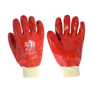 Scan PVC Knitwrist Gloves - L (Size 9) Scan - RockBottom Nothampton