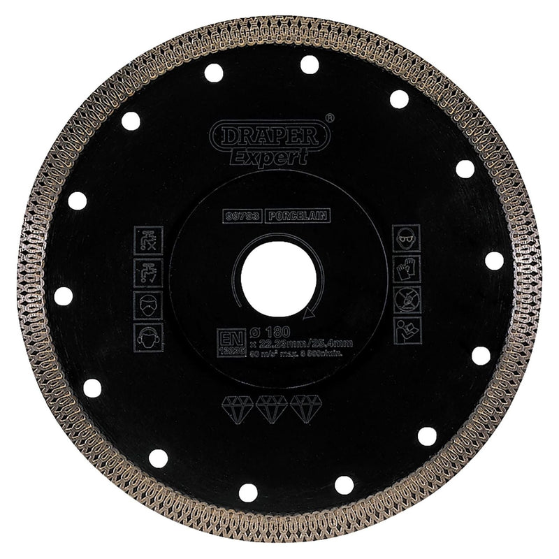 Draper Turbo-X Porcelain Diamond Blade, 180mm 99793 Draper - Town Tools 