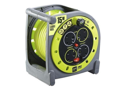 Masterplug PRO-XT Case Cable Reel 240V 13A 4-Socket 15m Masterplug - RockBottom Northampton