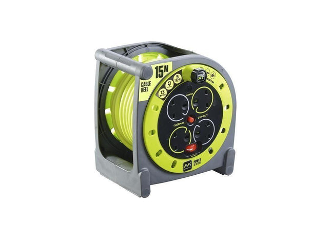 Masterplug PRO-XT Case Cable Reel 240V 13A 4-Socket 15m Masterplug - RockBottom Northampton