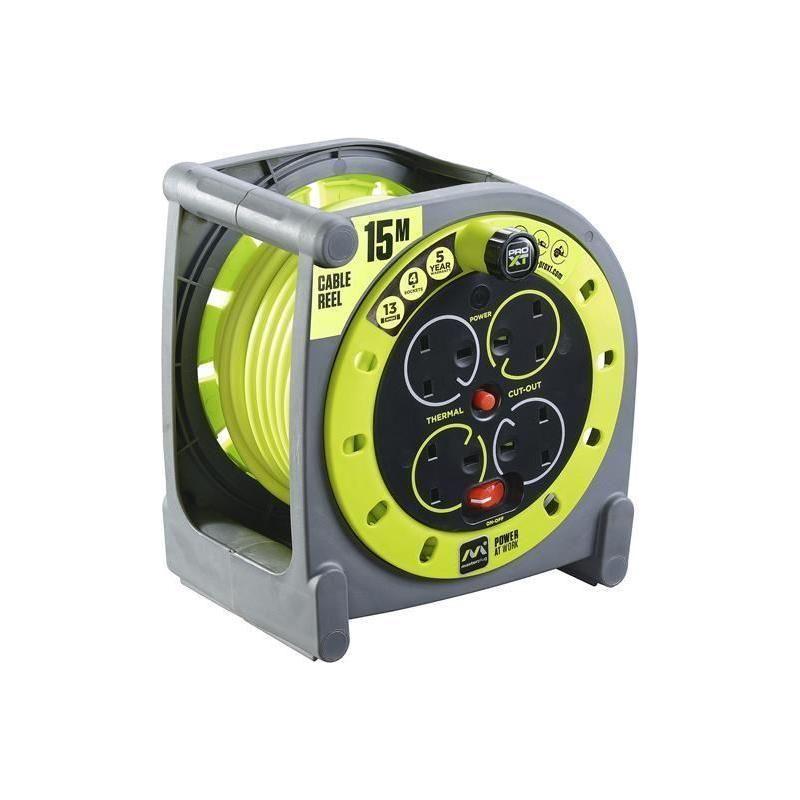 Masterplug PRO-XT Case Cable Reel 240V 13A 4-Socket 15m Masterplug - RockBottom Northampton