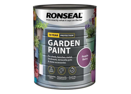 Ronseal Garden Paint Purple Berry 750ml Ronseal - RockBottom Nothampton