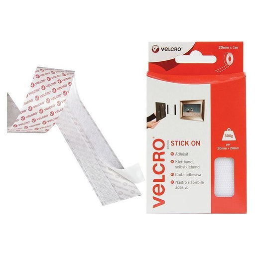 Velcro® Brand VELCRO® Brand Stick On Tape 20mm x 1m White VELCRO® Brand - RockBottom Northampton
