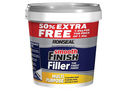 Ronseal Smooth Finish Multipurpose Wall Filler Ready Mixed 1.2kg +50% Ronseal - RockBottom Nothampton