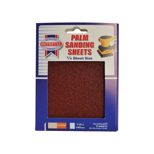 Faithfull 1/4 Sheet Palm Sander Sheets Coarse (Pack 5) Faithfull - RockBottom Northampton